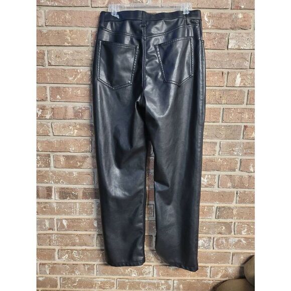 Abercrombie and Fitch Vegan Leather Pants, The 90's Straight Ultra Hi-Rise, Wome - Picture 3 of 3